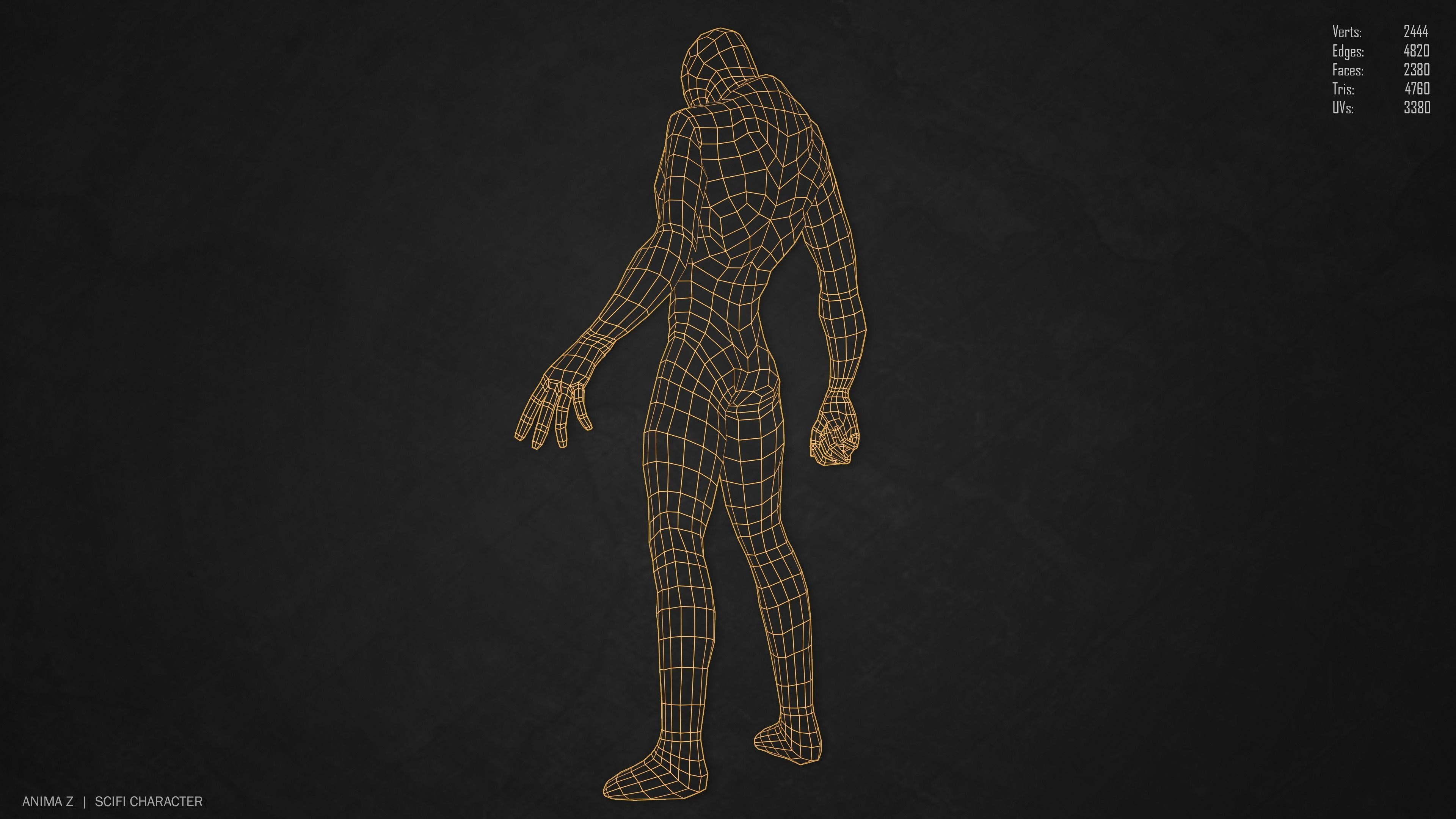 Sci fi character Low-poly 3D model_10