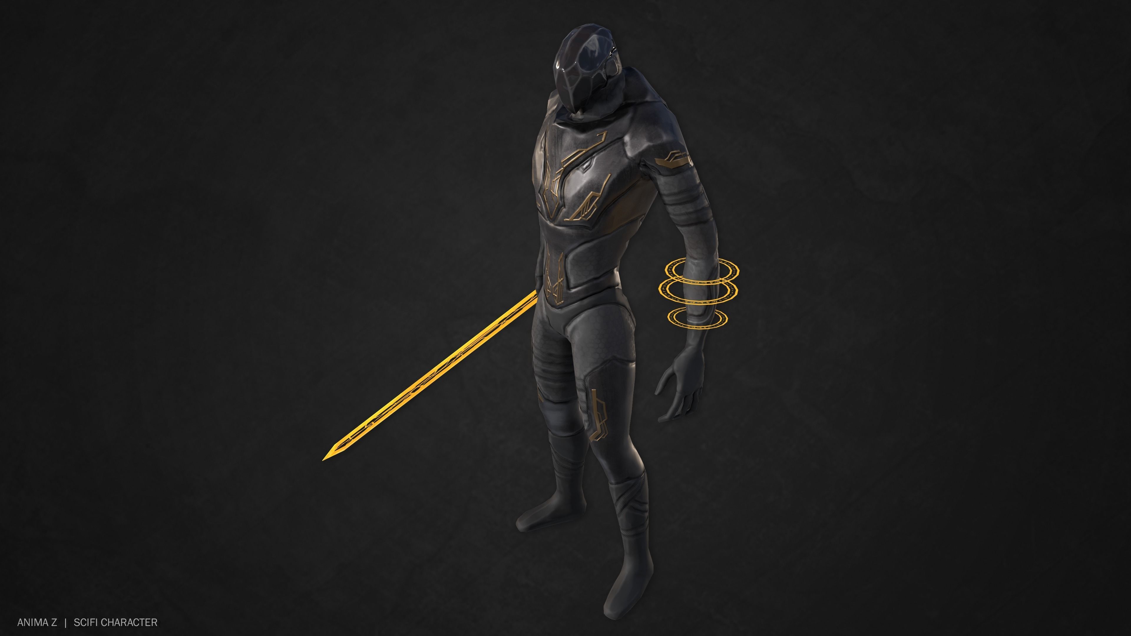 Sci fi character Low-poly 3D model_6