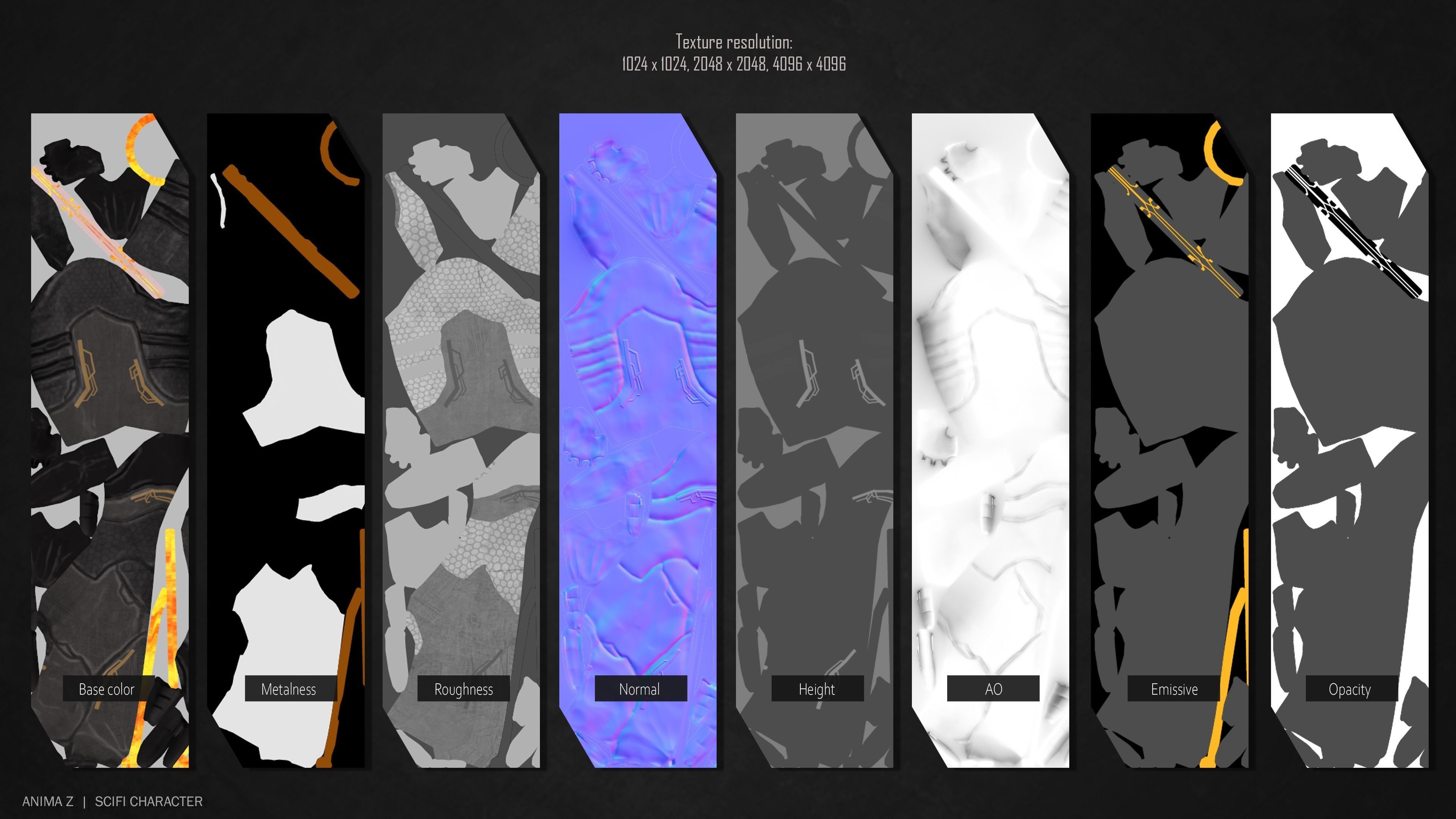 Sci fi character Low-poly 3D model_3