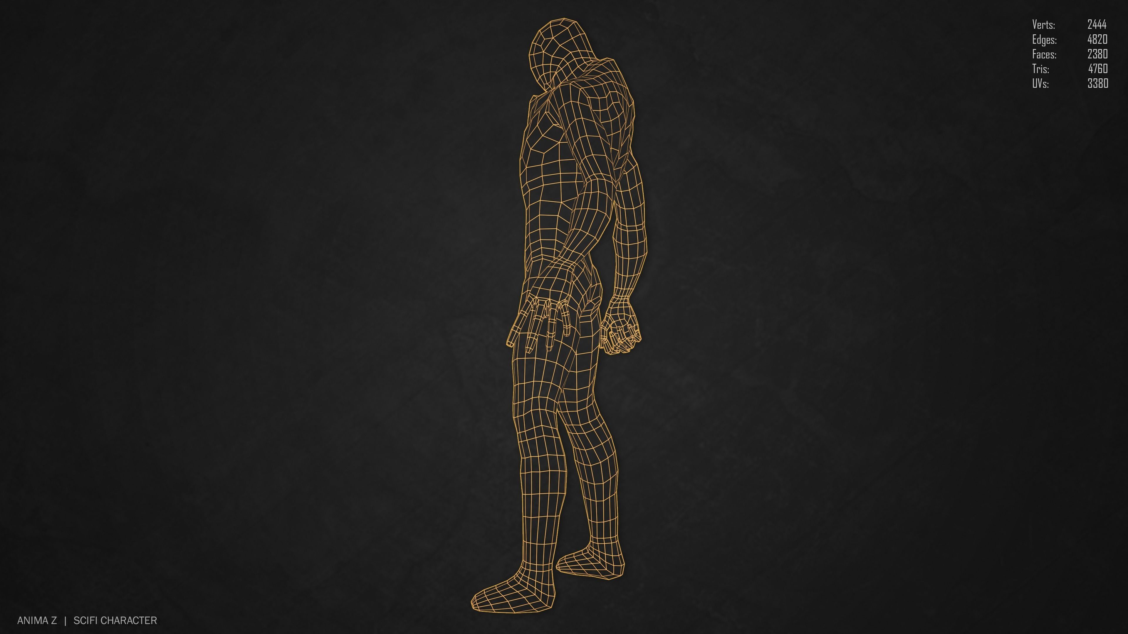 Sci fi character Low-poly 3D model_11