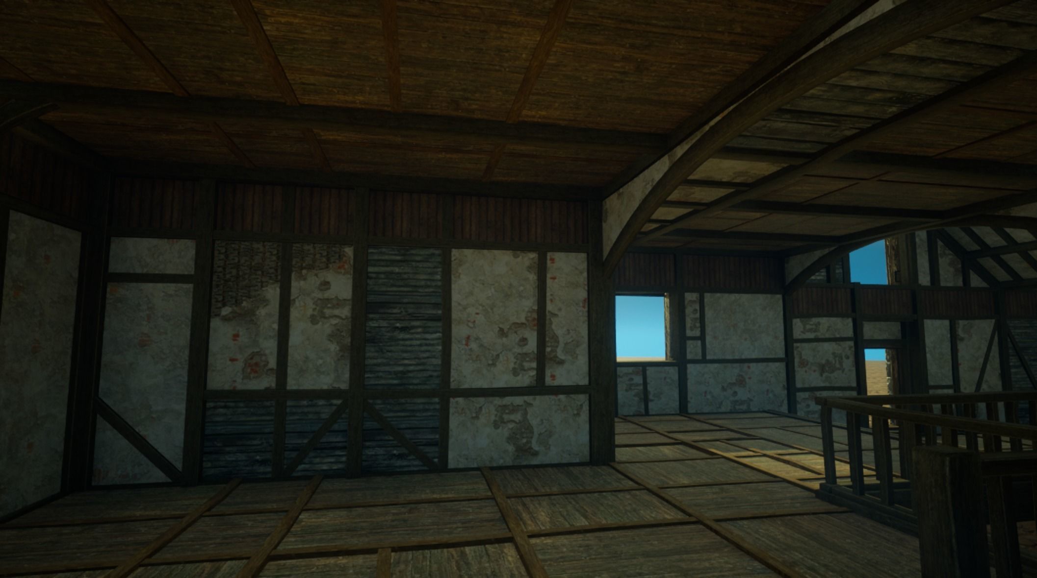 Medieval old House3-interior and exterior design Low-poly 3D model_15