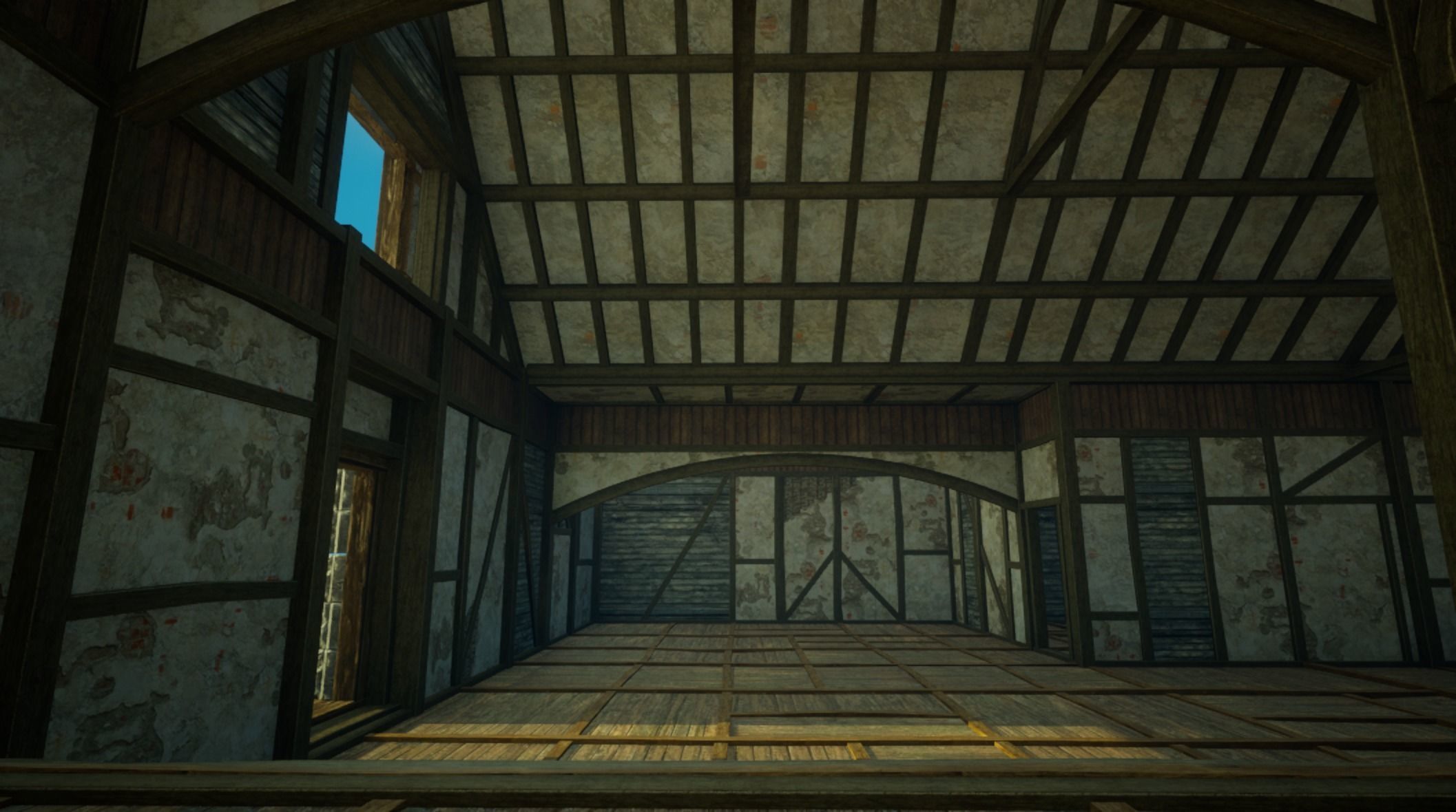 Medieval old House3-interior and exterior design Low-poly 3D model_17