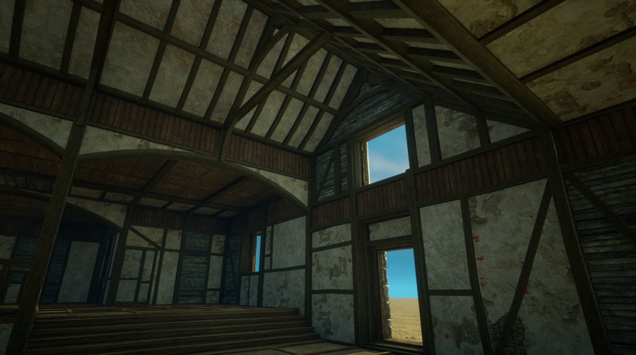 Medieval old House3-interior and exterior design Low-poly 3D model_11