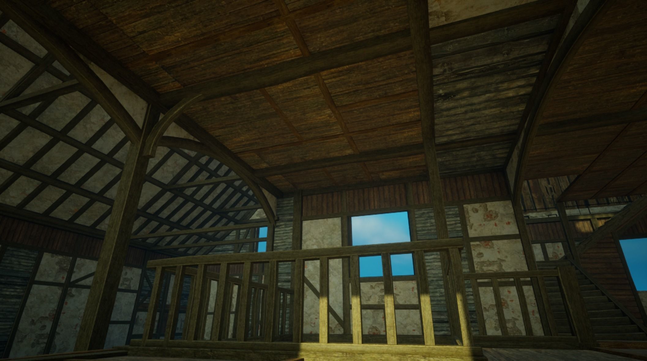 Medieval old House3-interior and exterior design Low-poly 3D model_16