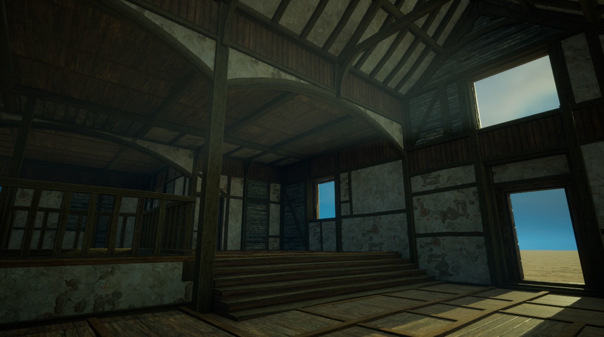 Medieval old House3-interior and exterior design Low-poly 3D model_18