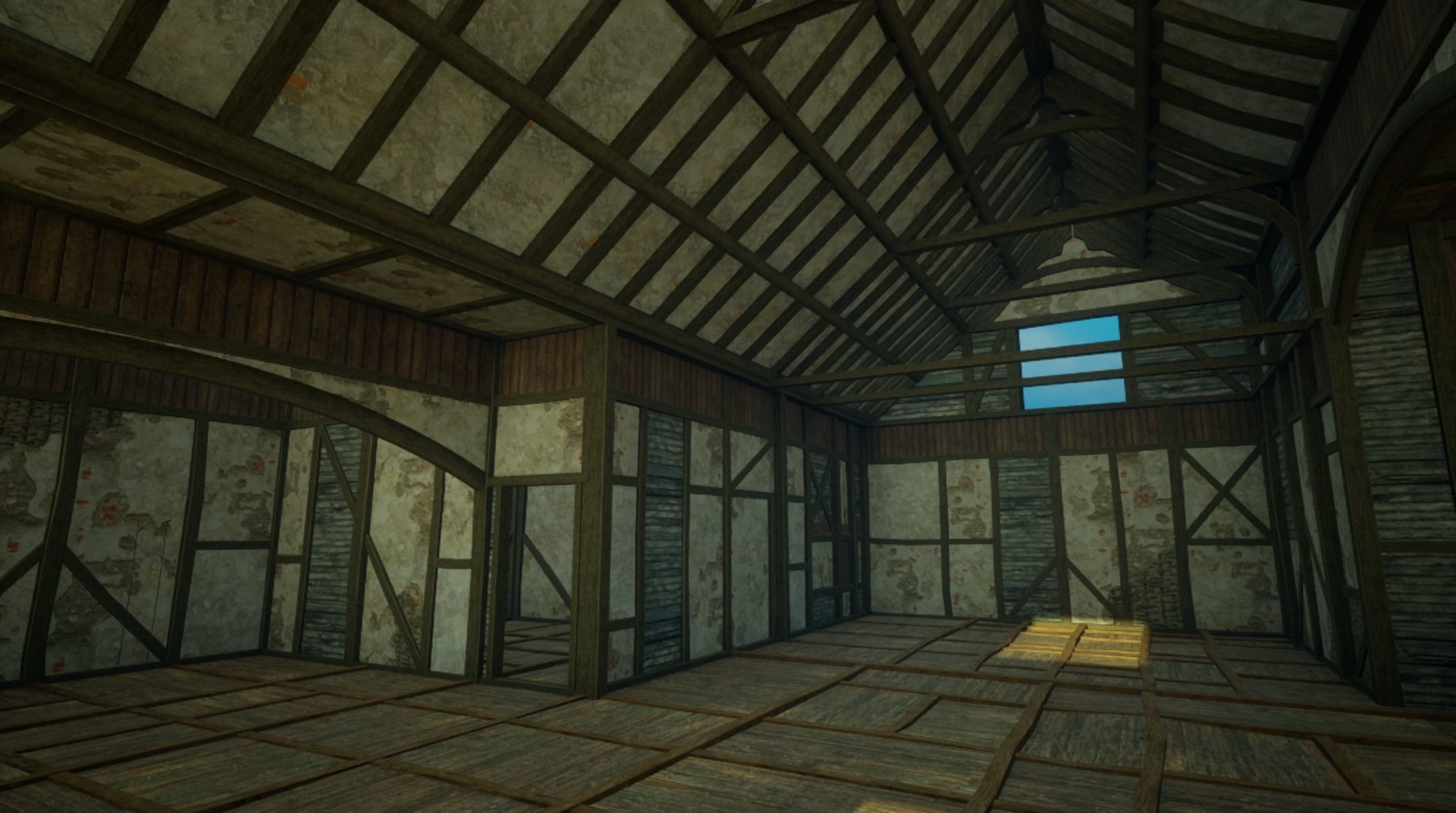 Medieval old House3-interior and exterior design Low-poly 3D model_13
