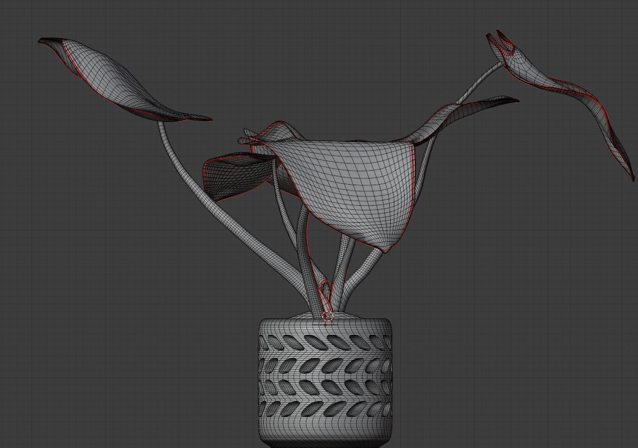 Caladium Strawberry 3D model_1