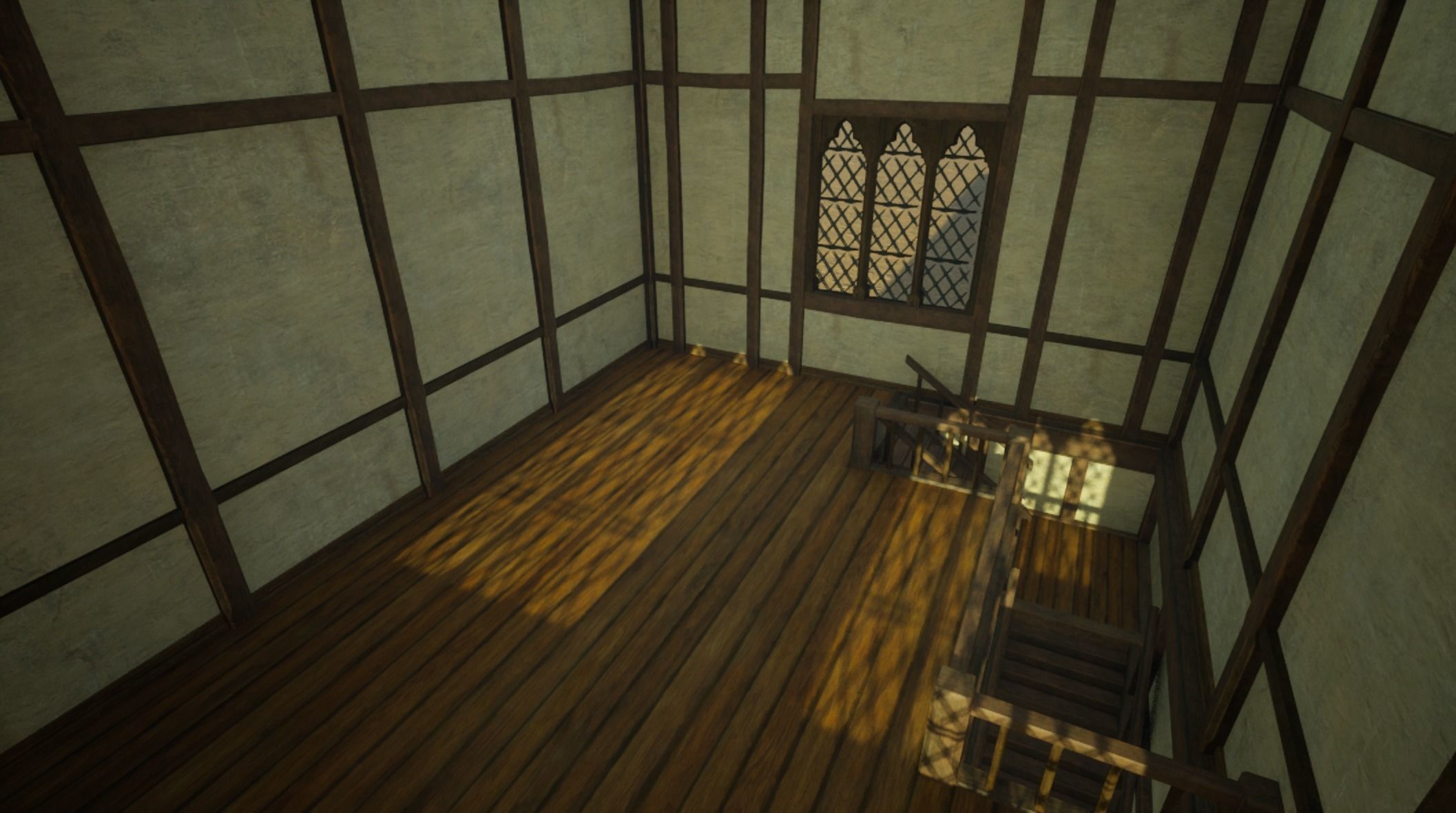 Medieval old House4-interior and exterior design Low-poly 3D model_11