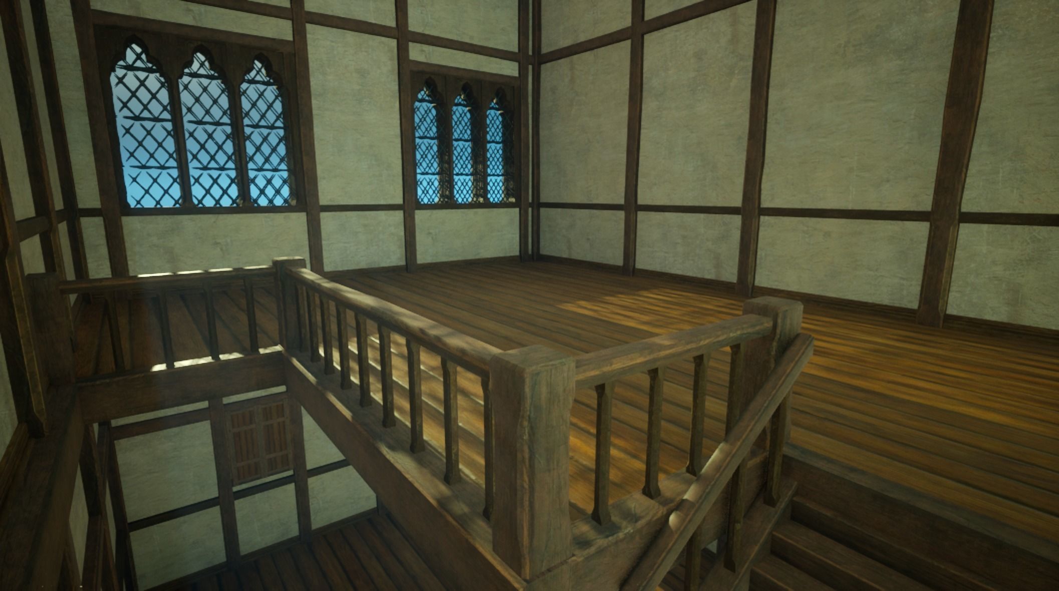 Medieval old House4-interior and exterior design Low-poly 3D model_9