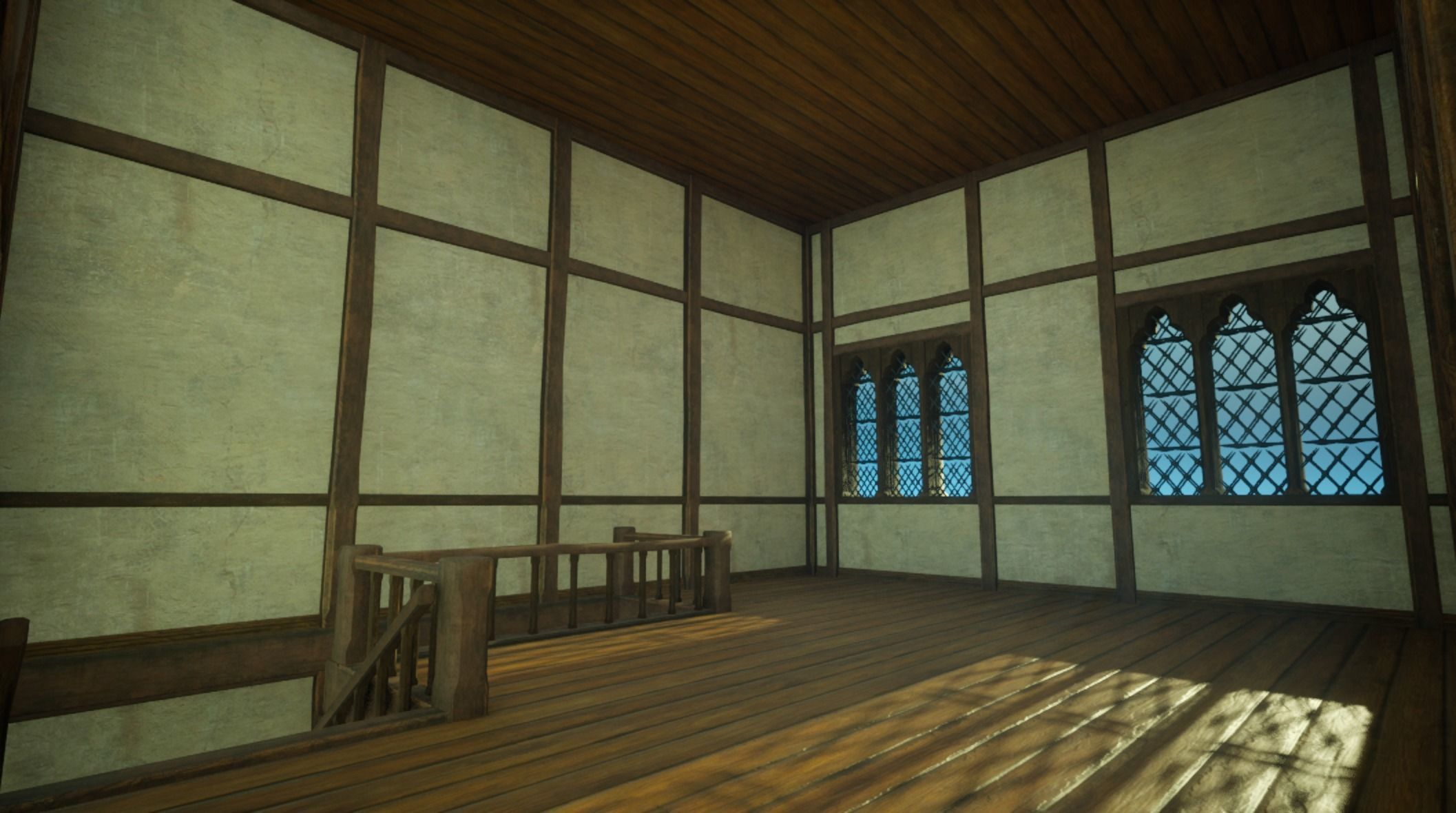 Medieval old House4-interior and exterior design Low-poly 3D model_10