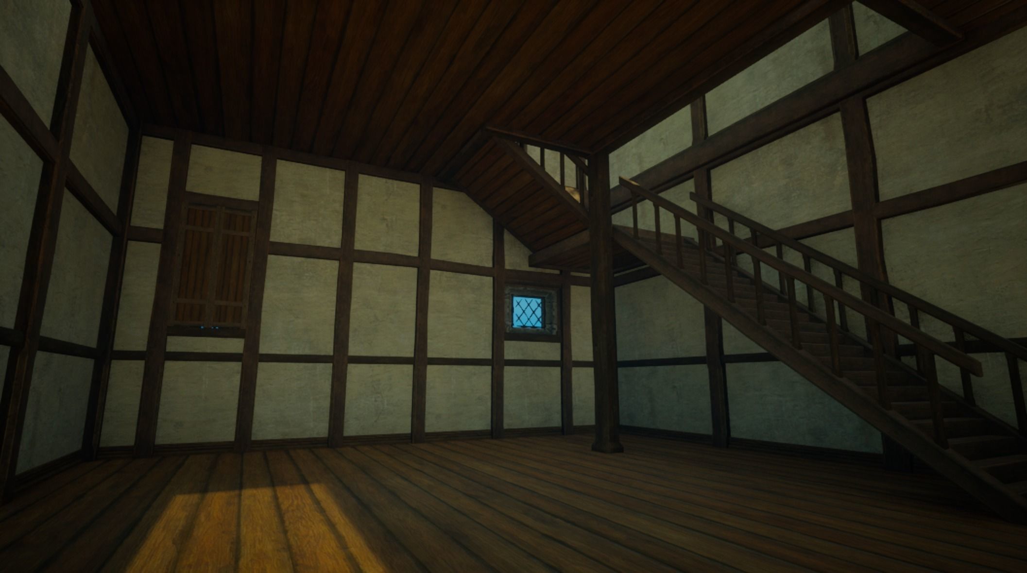Medieval old House4-interior and exterior design Low-poly 3D model_7