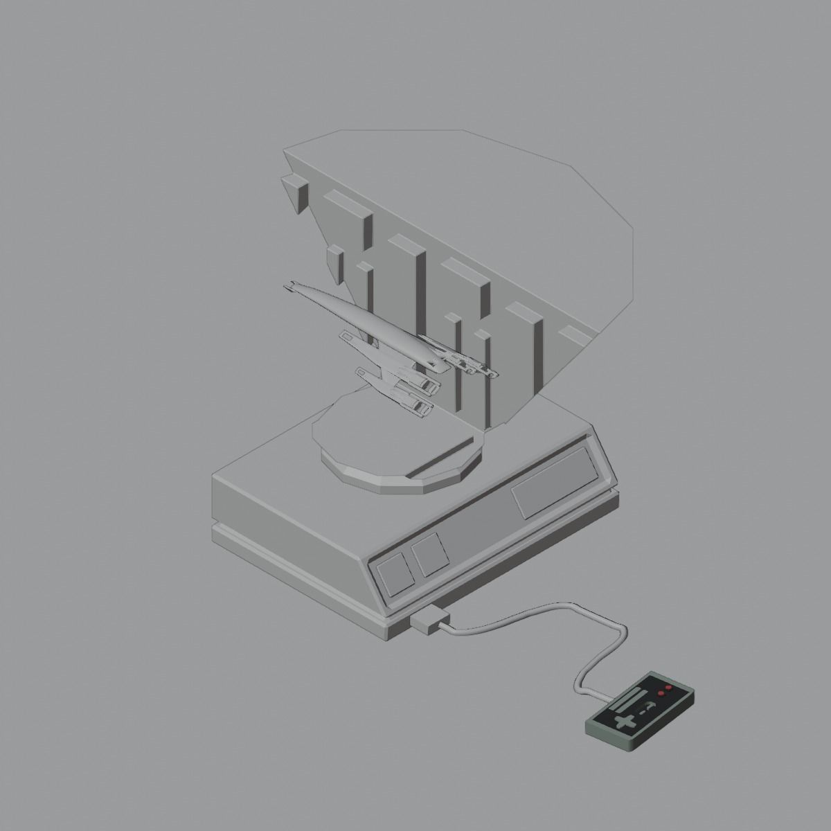 Animated Holographic Retro Video Games 3D model Low-poly 3D model_1