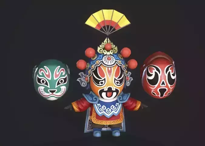 Cartoon Face Makeup Peking Opera