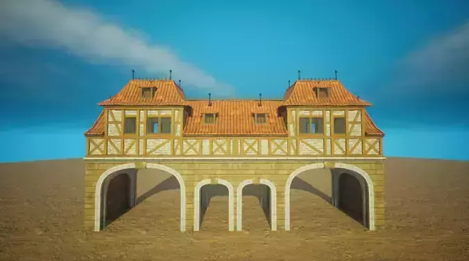 Medieval old House5- exterior design Low-poly 3D model