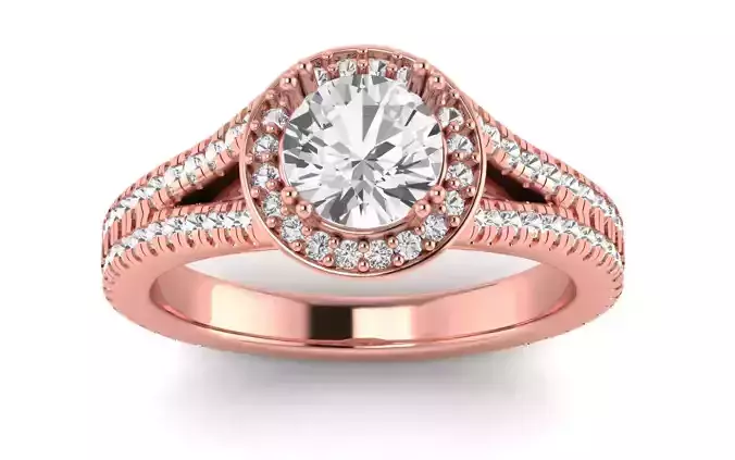 Solitaire Wedding Engagement Women Double Band Ring