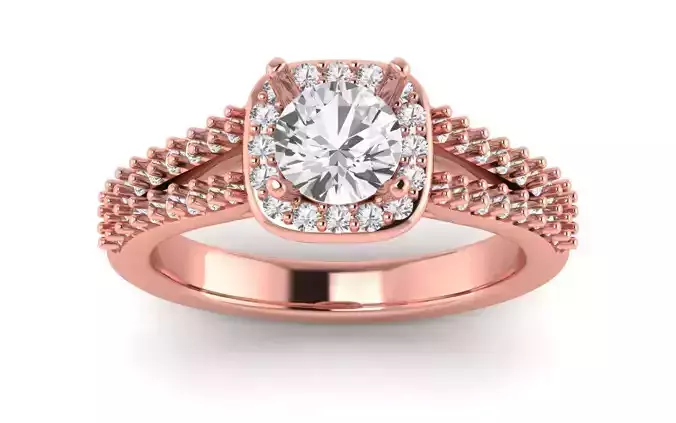 Solitaire Wedding Engagement Women Double Band Ring