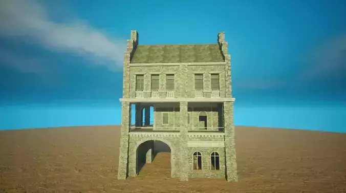 Medieval old House6-interior and exterior design Low-poly 3D model