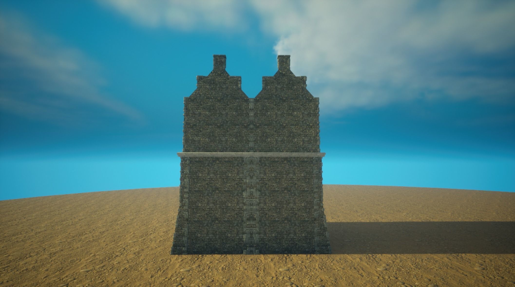 Medieval old House6-interior and exterior design Low-poly 3D model_2
