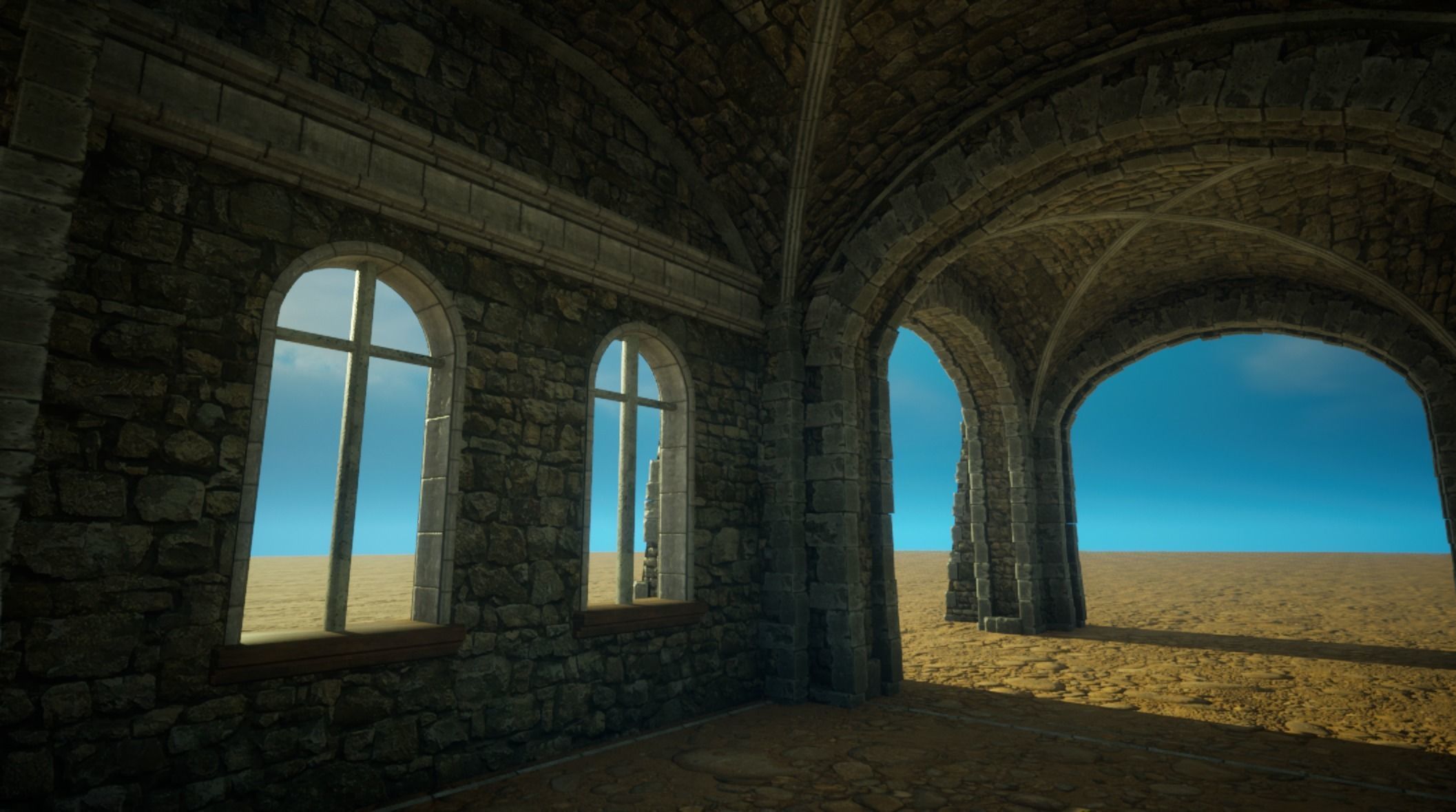 Medieval old House6-interior and exterior design Low-poly 3D model_13