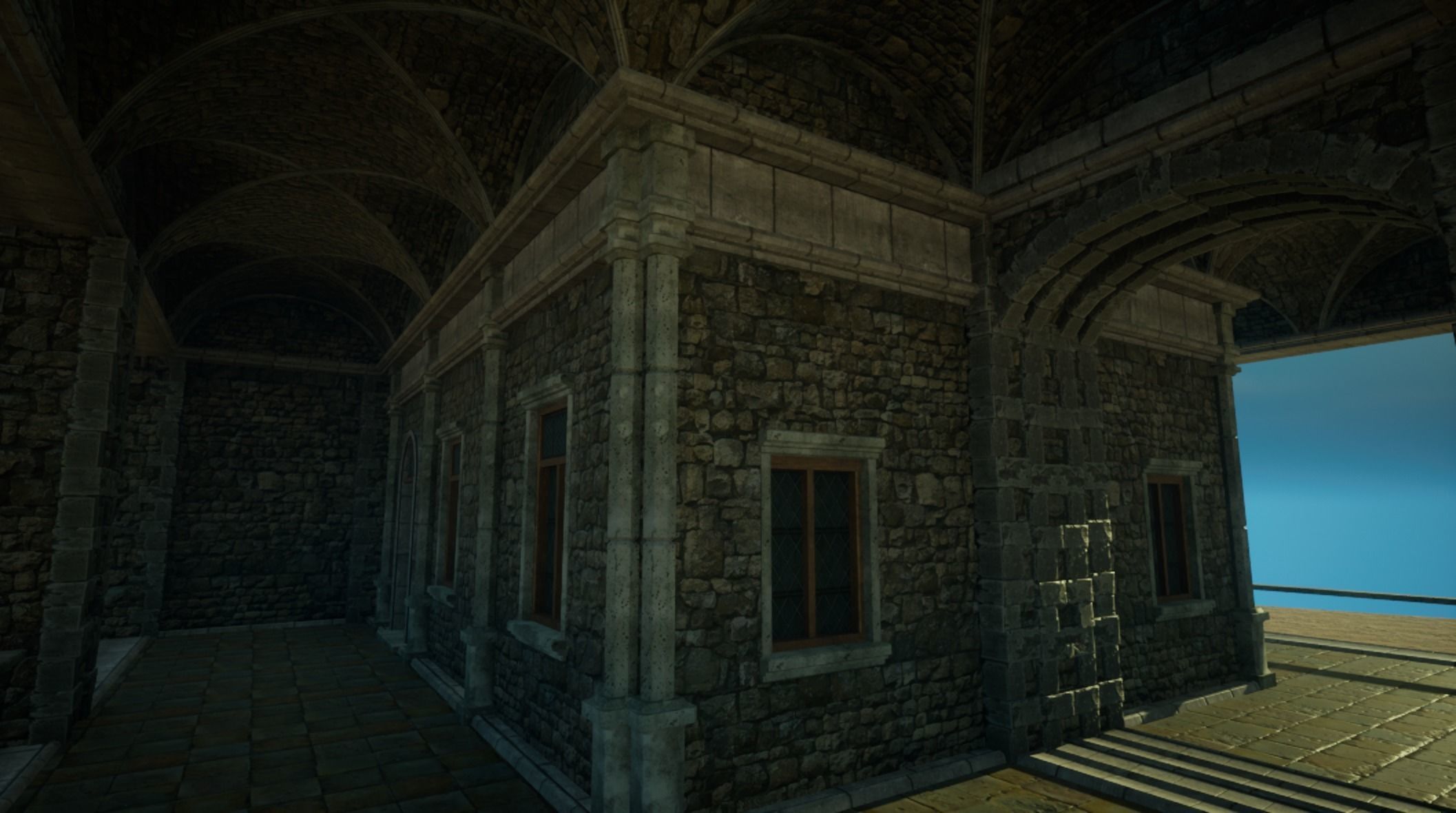 Medieval old House6-interior and exterior design Low-poly 3D model_9