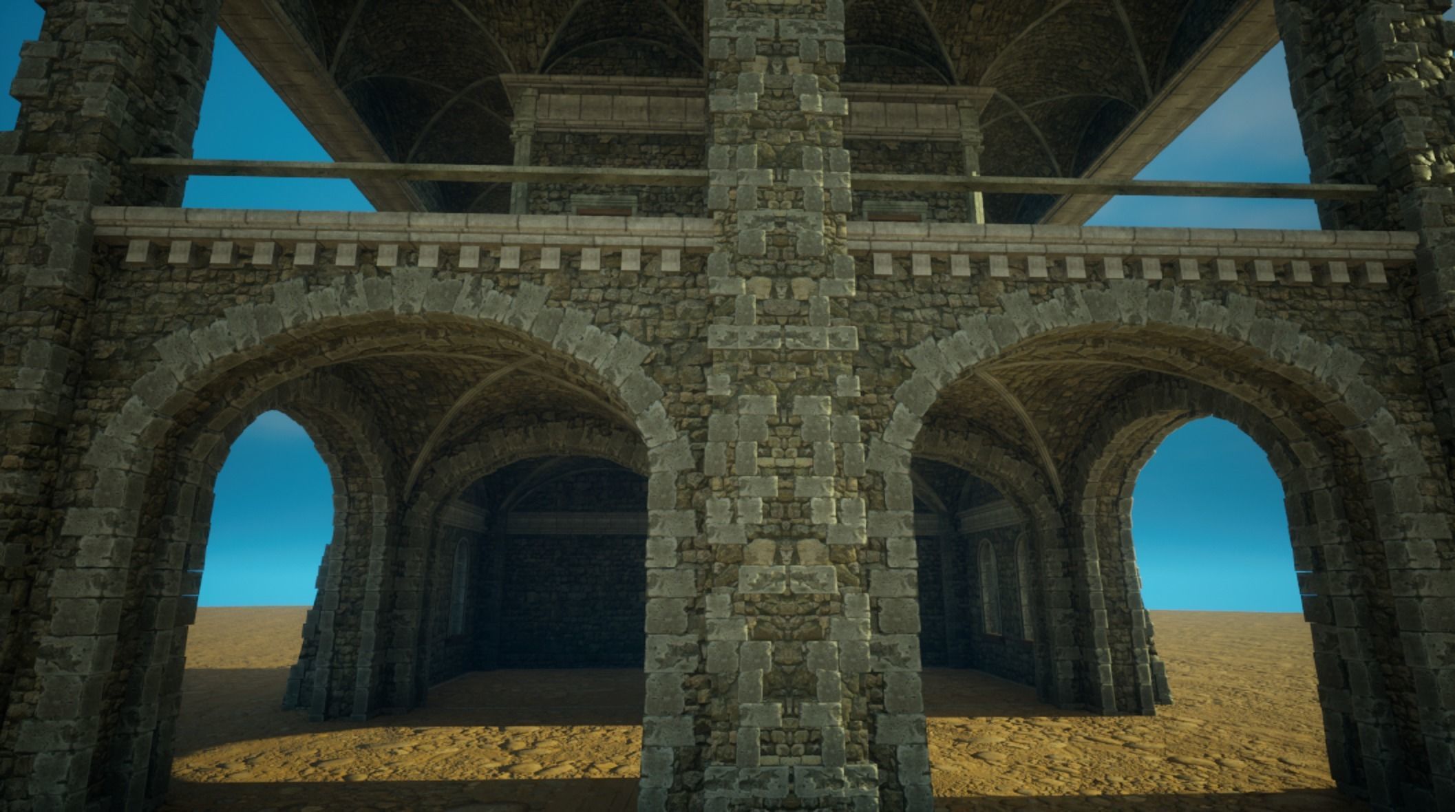 Medieval old House6-interior and exterior design Low-poly 3D model_14