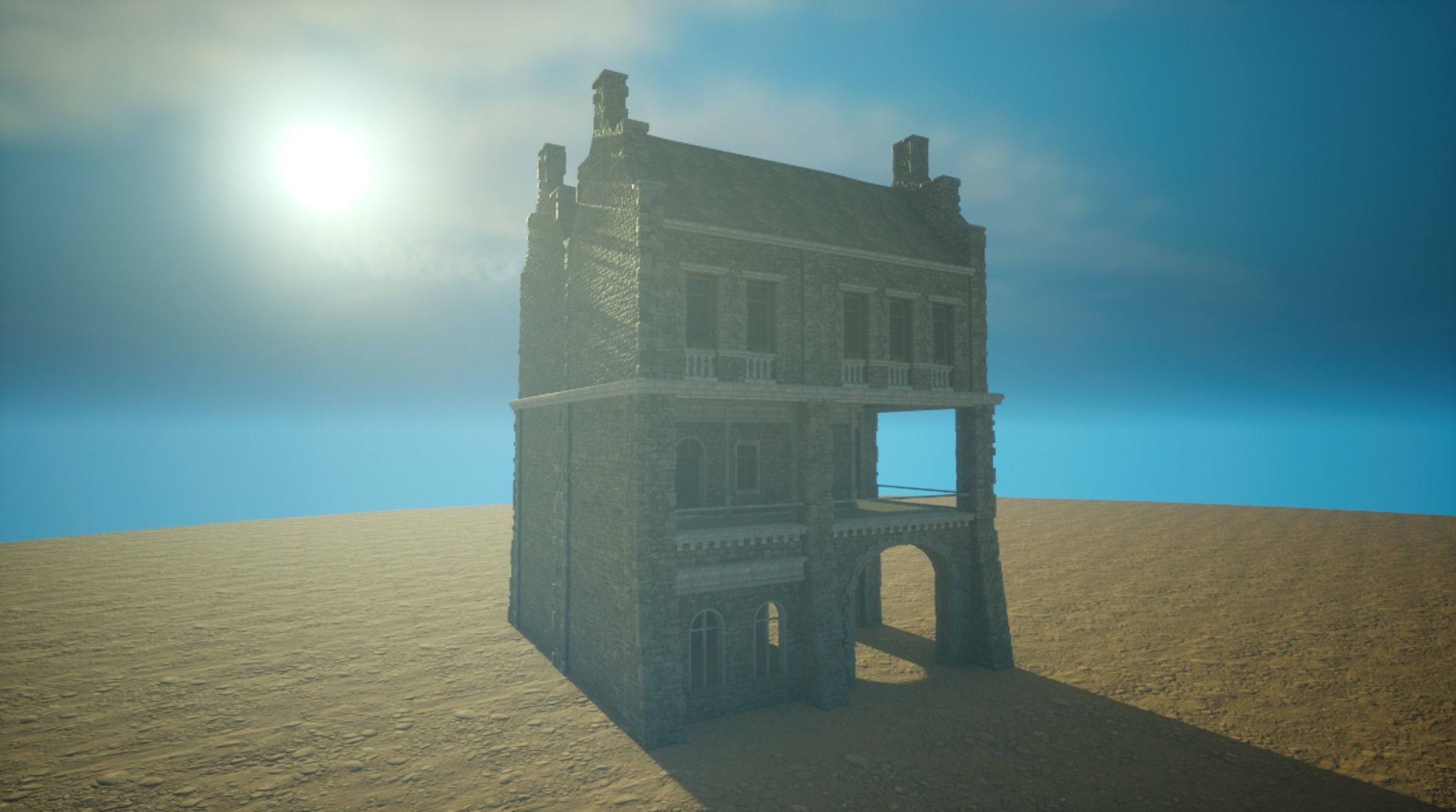 Medieval old House6-interior and exterior design Low-poly 3D model_3