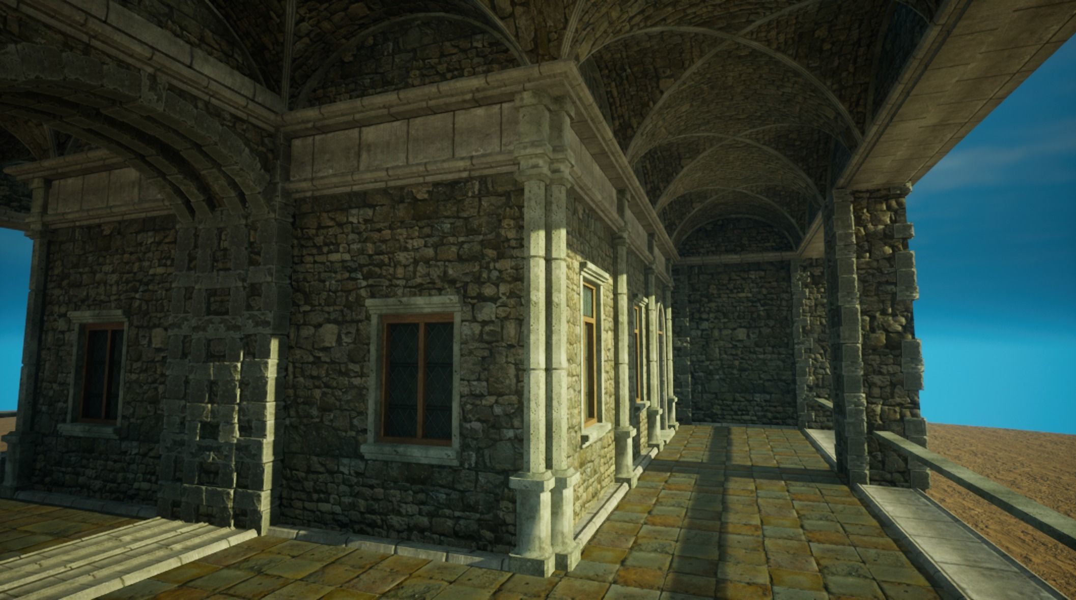 Medieval old House6-interior and exterior design Low-poly 3D model_10
