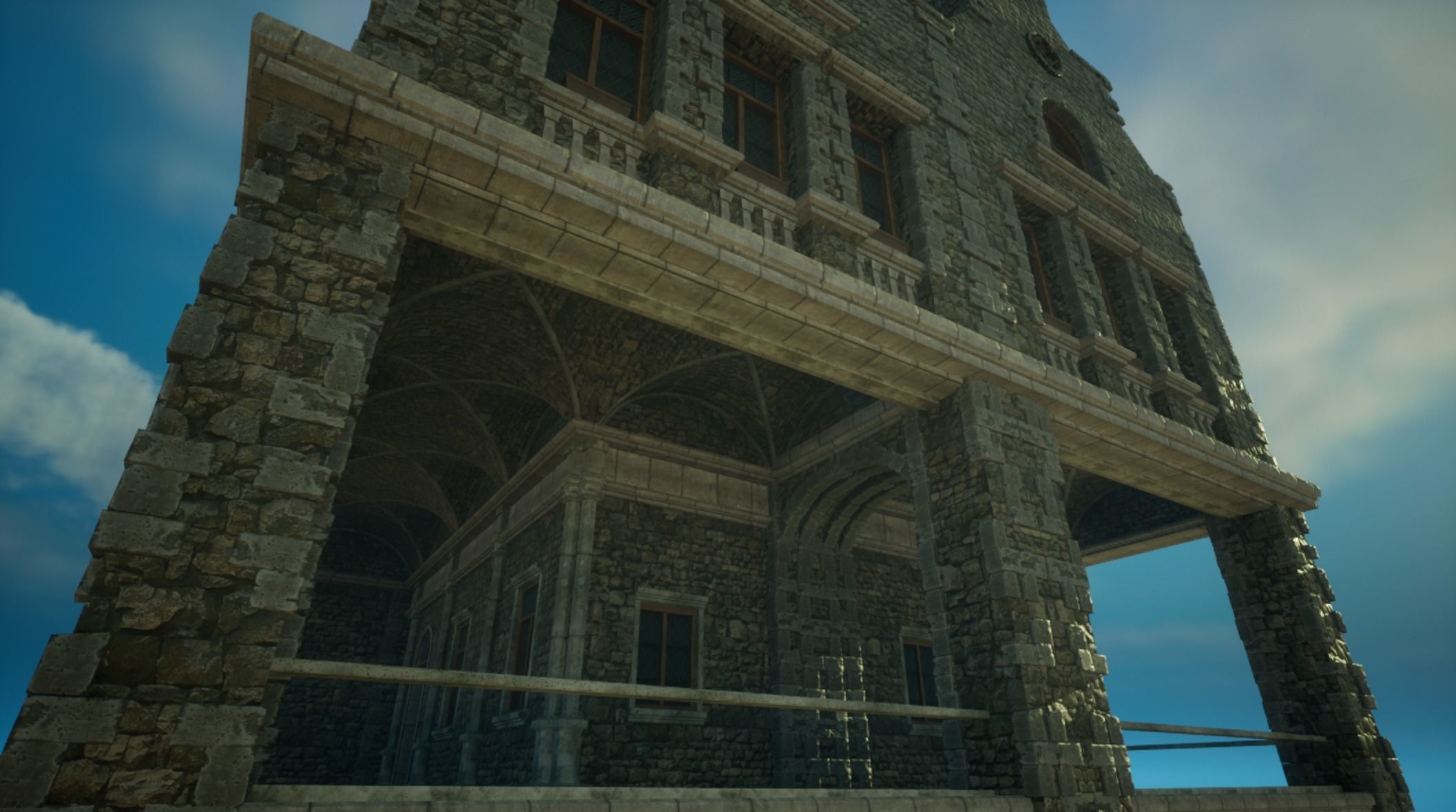 Medieval old House6-interior and exterior design Low-poly 3D model_8