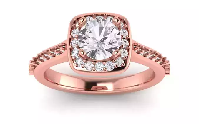 Solitaire Wedding Engagement Women Square Hole Ring