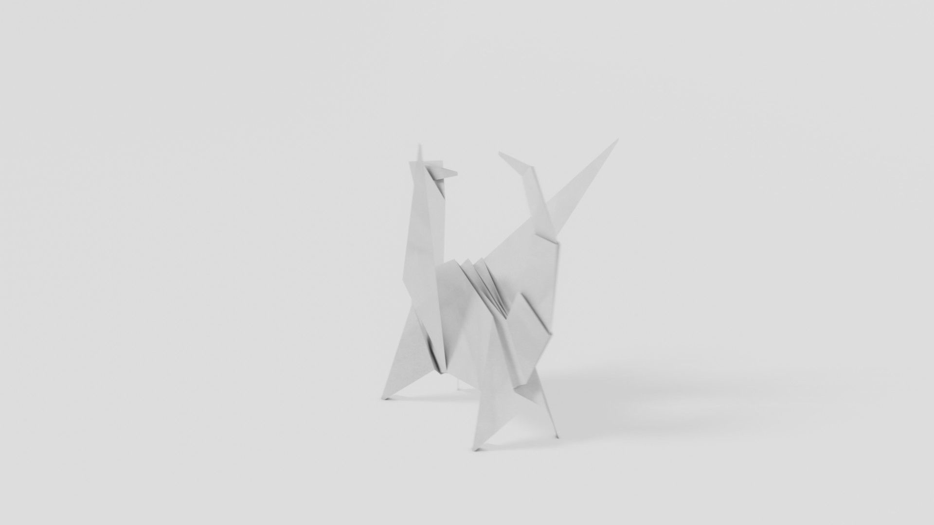 Origami Dragon Low-poly 3D model_24