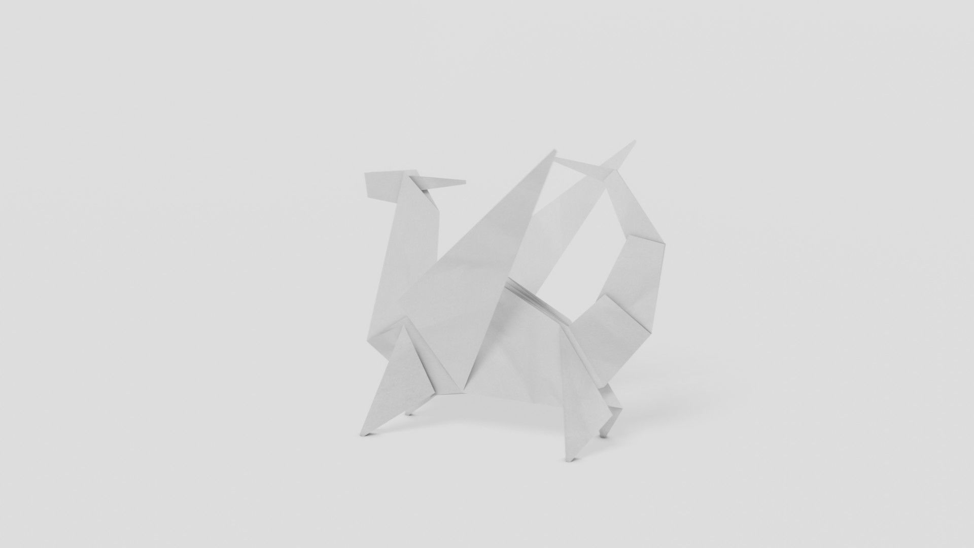 Origami Dragon Low-poly 3D model_25