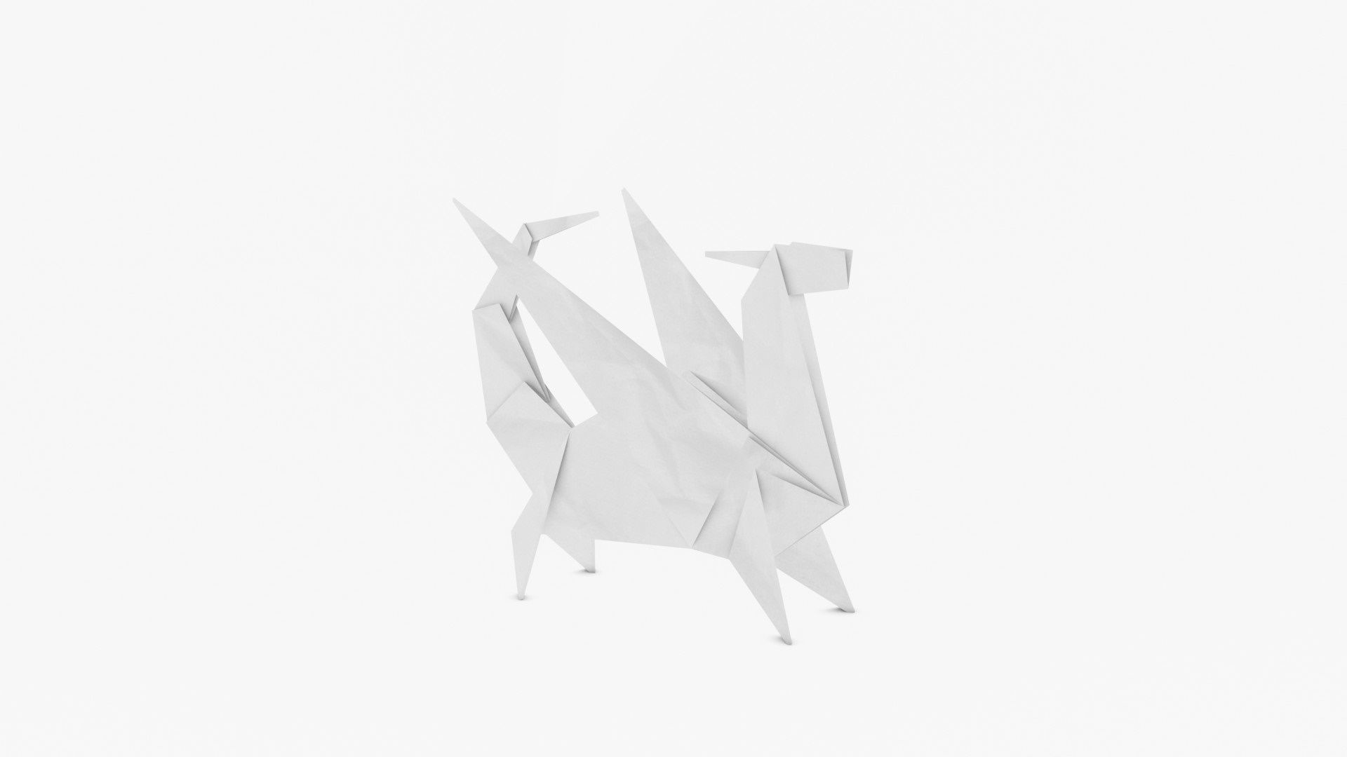Origami Dragon Low-poly 3D model_3