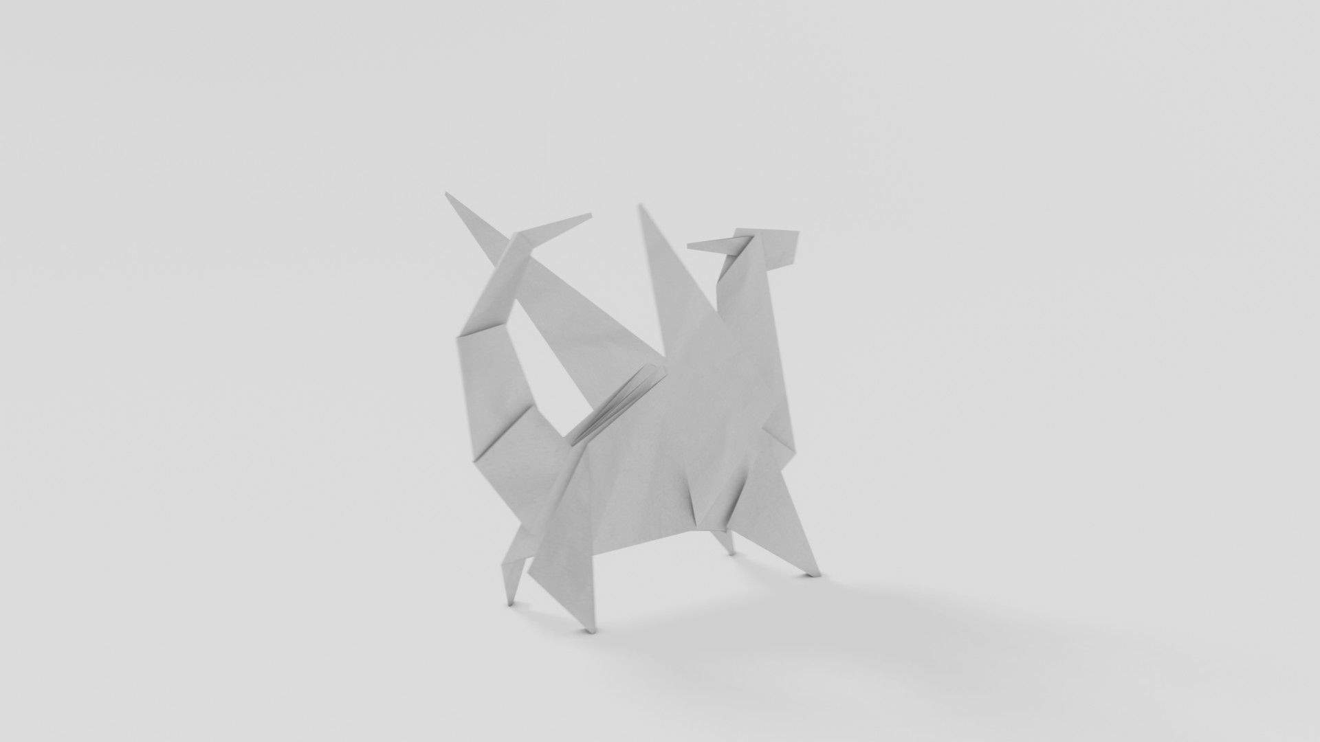 Origami Dragon Low-poly 3D model_26