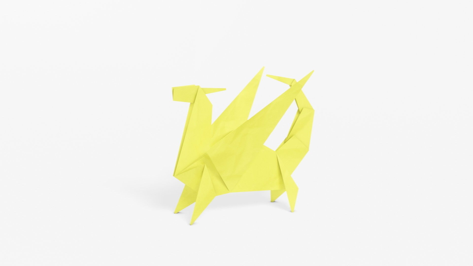 Origami Dragon Low-poly 3D model_2