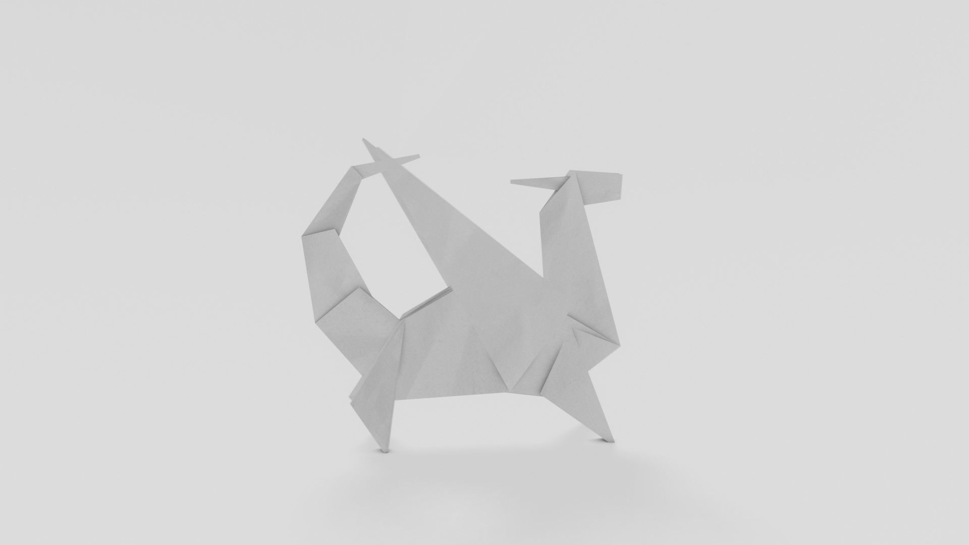 Origami Dragon Low-poly 3D model_15