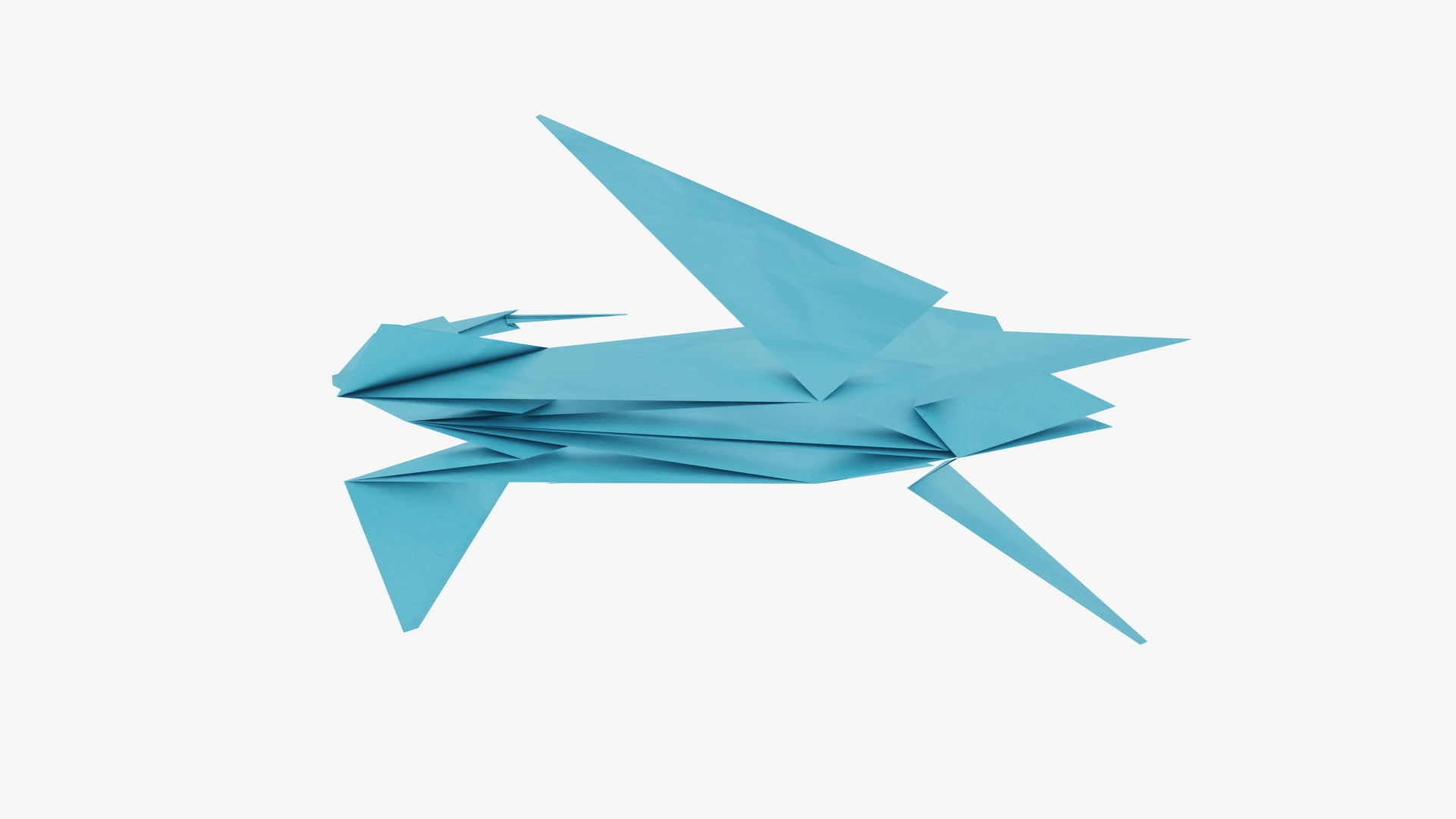Origami Dragon Low-poly 3D model_9