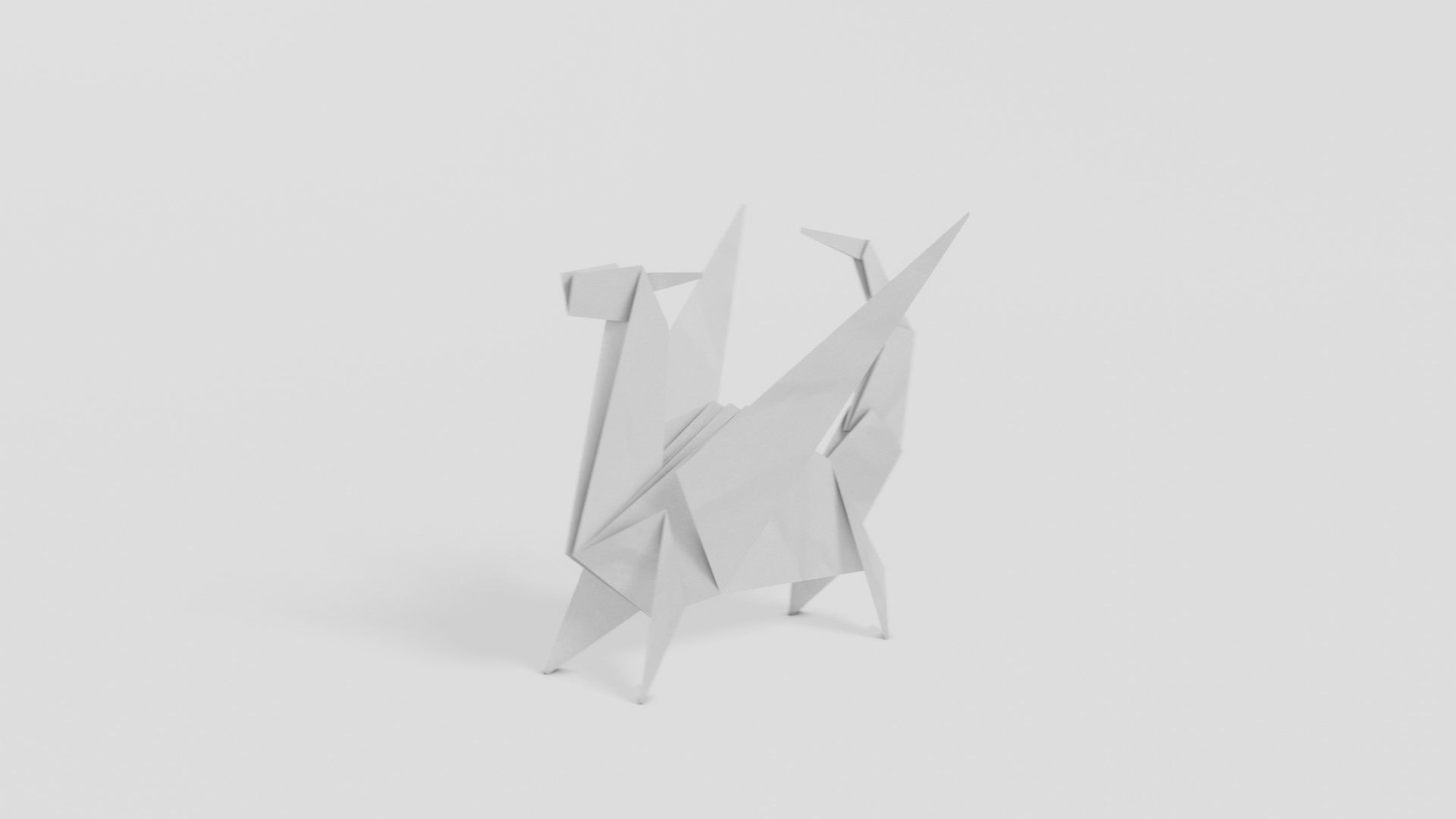 Origami Dragon Low-poly 3D model_20