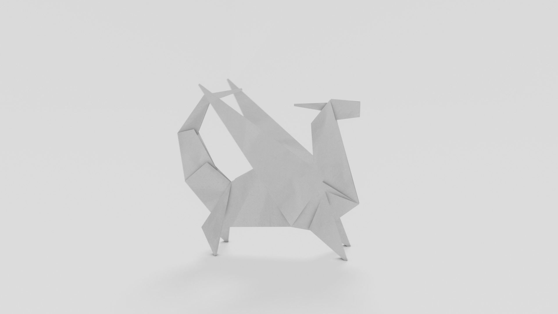 Origami Dragon Low-poly 3D model_18