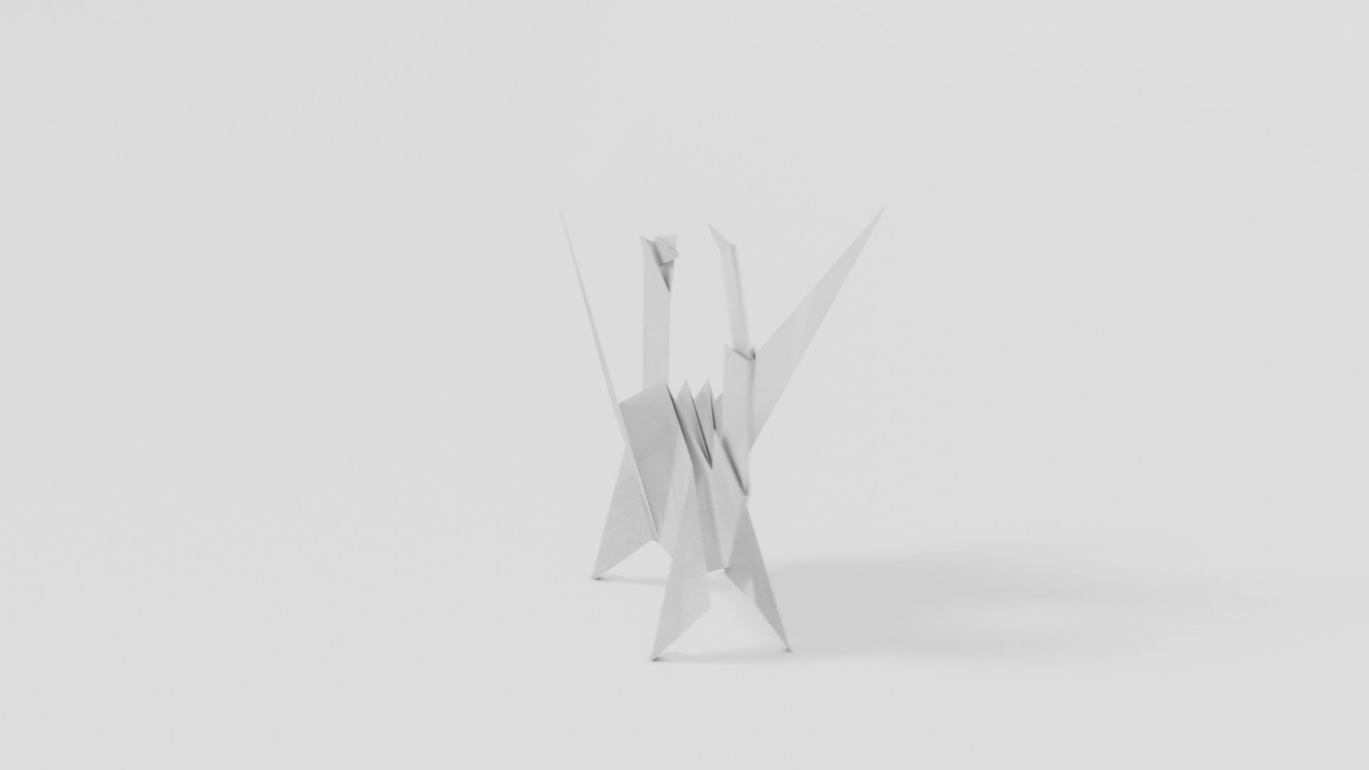 Origami Dragon Low-poly 3D model_29