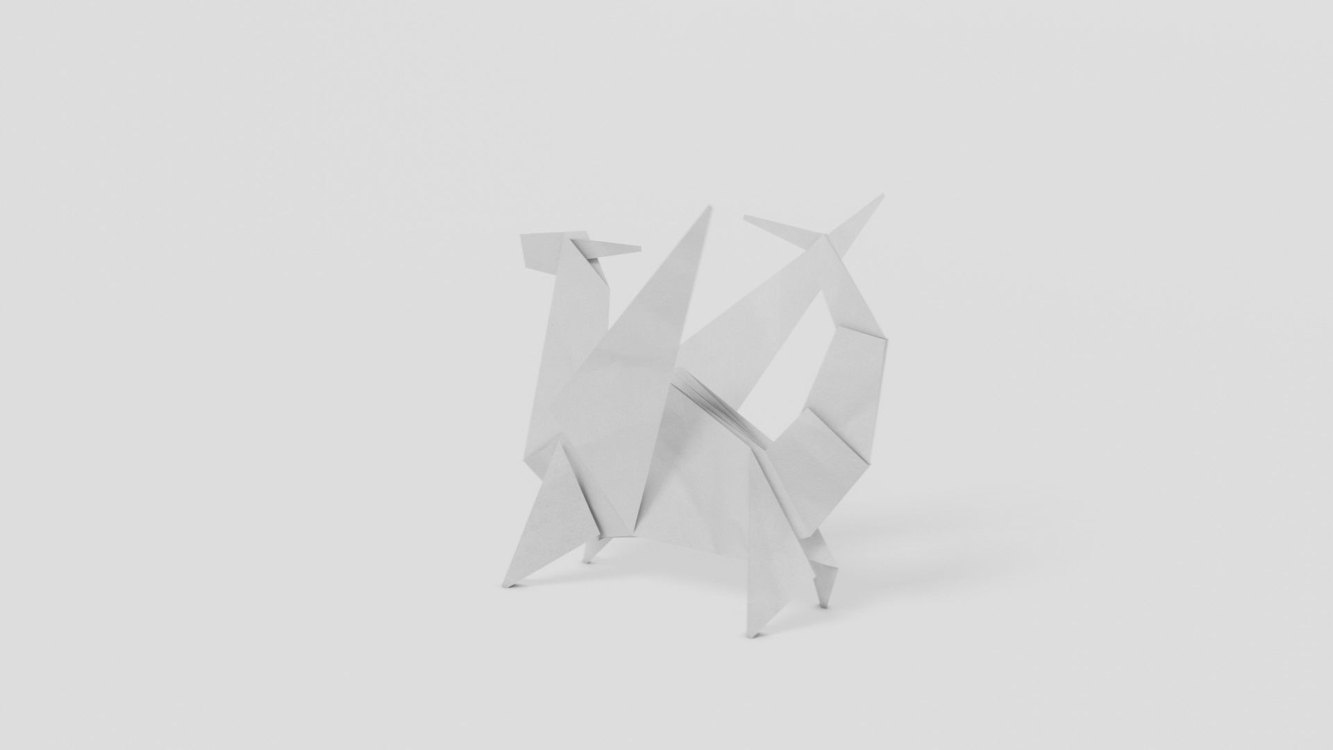 Origami Dragon Low-poly 3D model_21