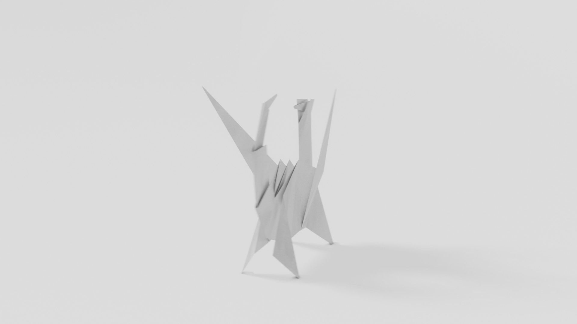 Origami Dragon Low-poly 3D model_32