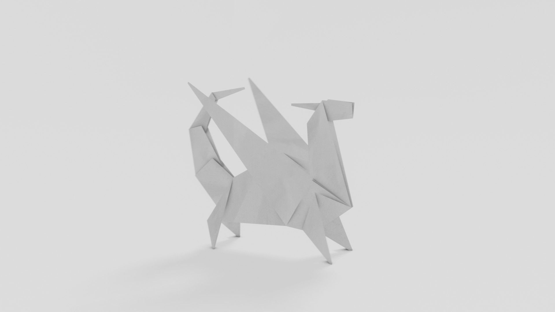 Origami Dragon Low-poly 3D model_28
