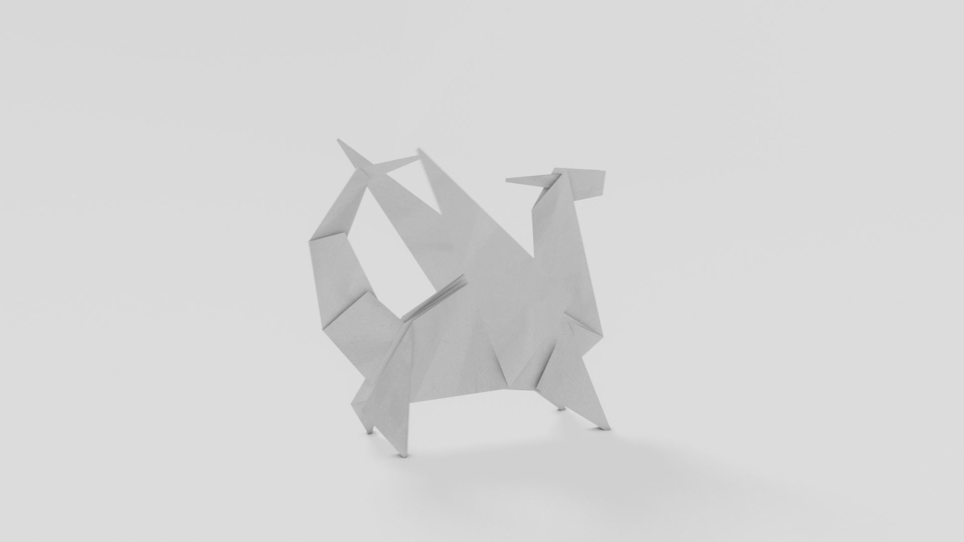 Origami Dragon Low-poly 3D model_16