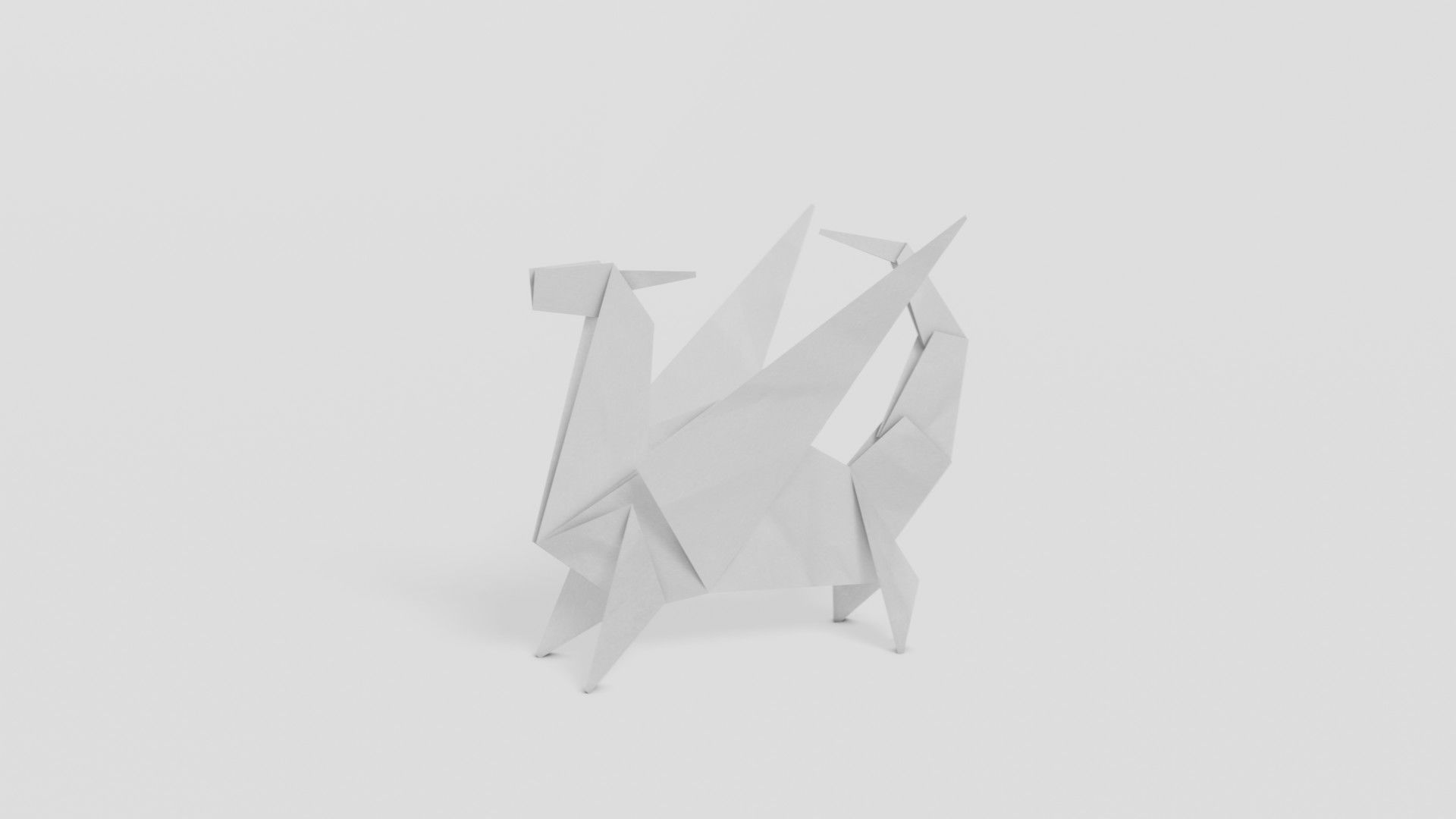 Origami Dragon Low-poly 3D model_19