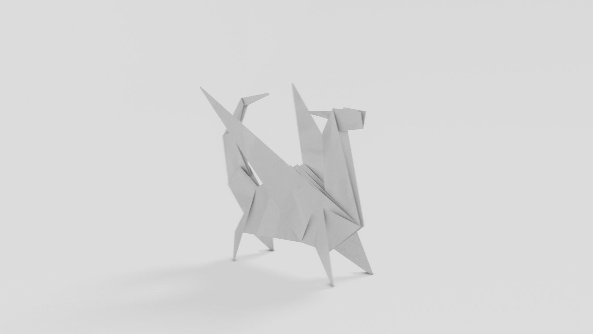 Origami Dragon Low-poly 3D model_17