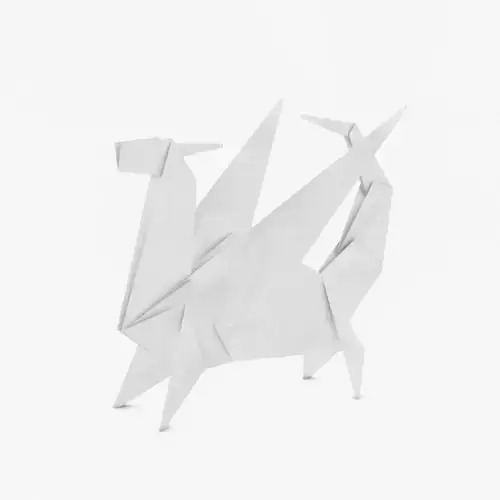 Origami Dragon Low-poly 3D model