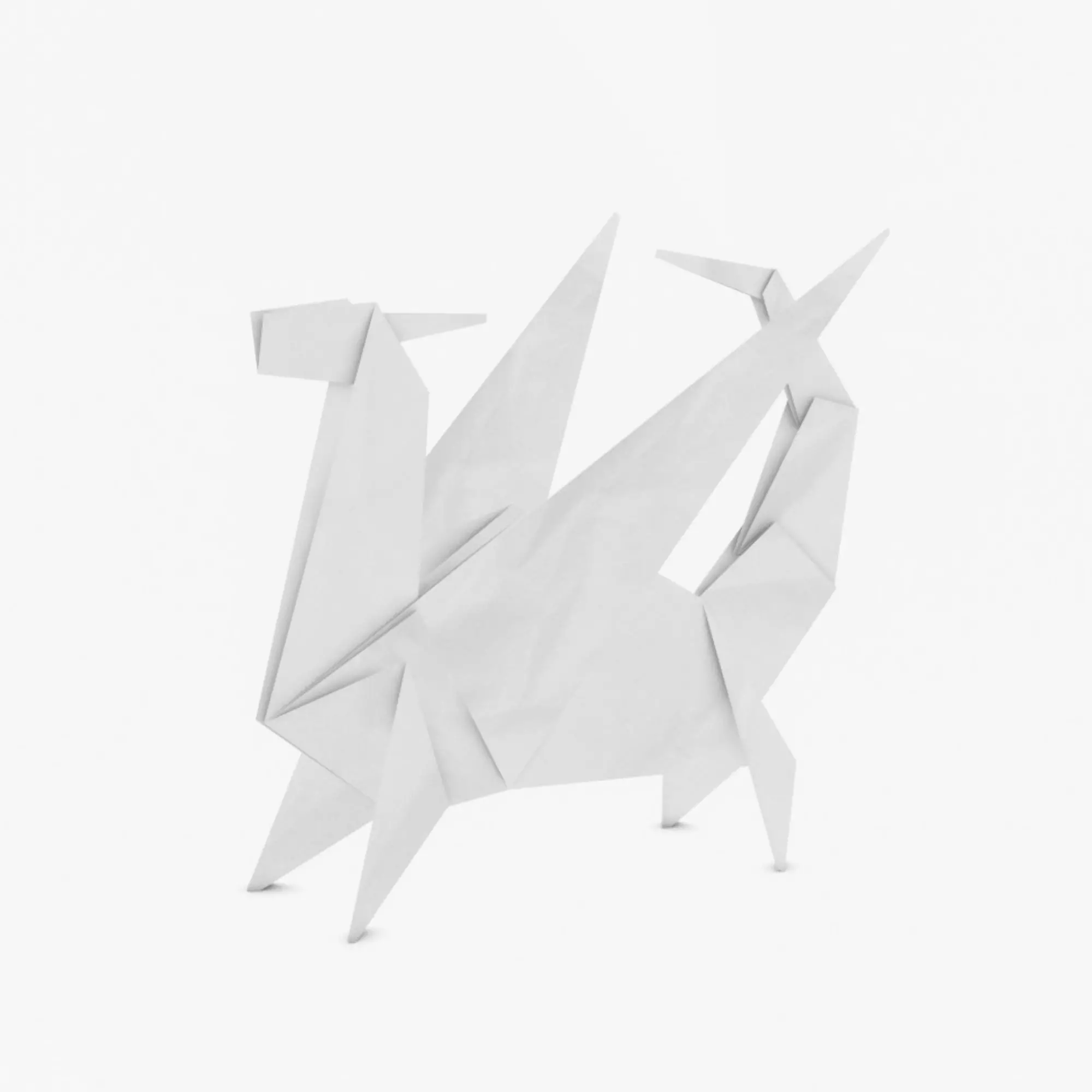 Origami Dragon Low-poly 3D model_0