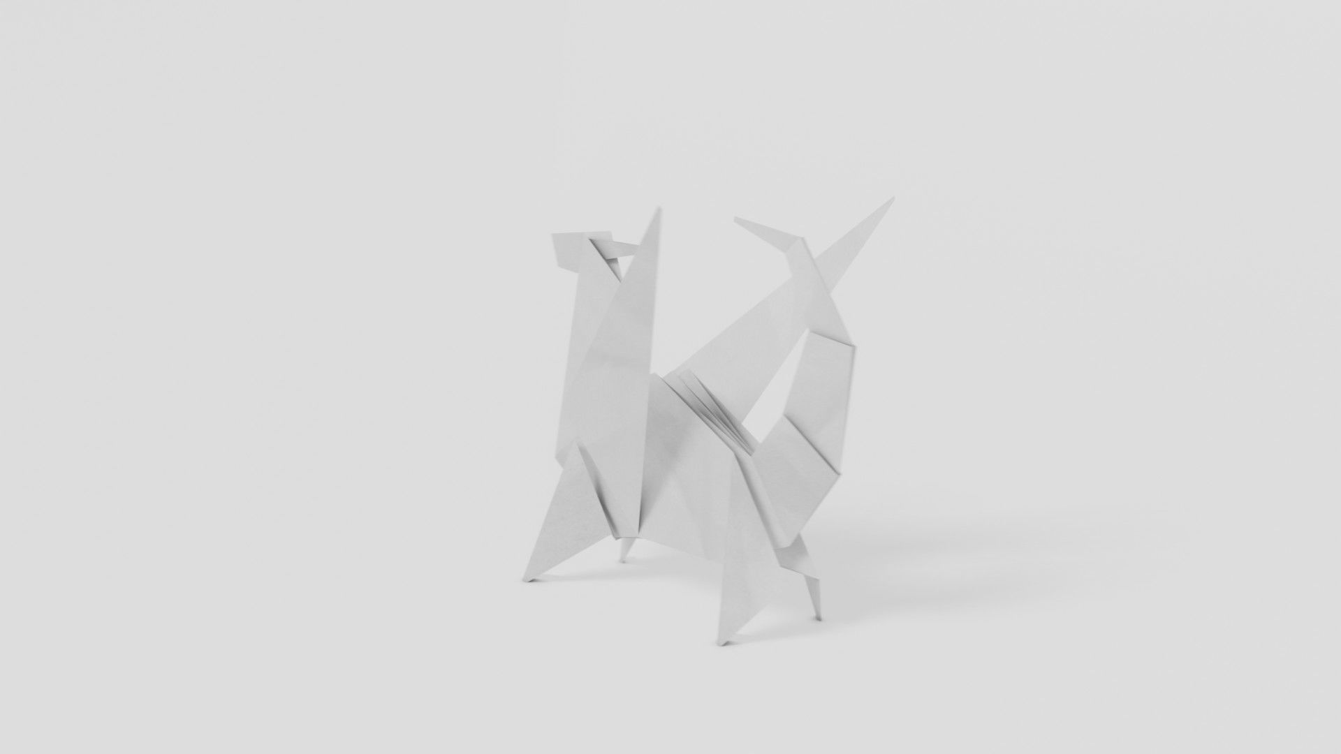Origami Dragon Low-poly 3D model_23