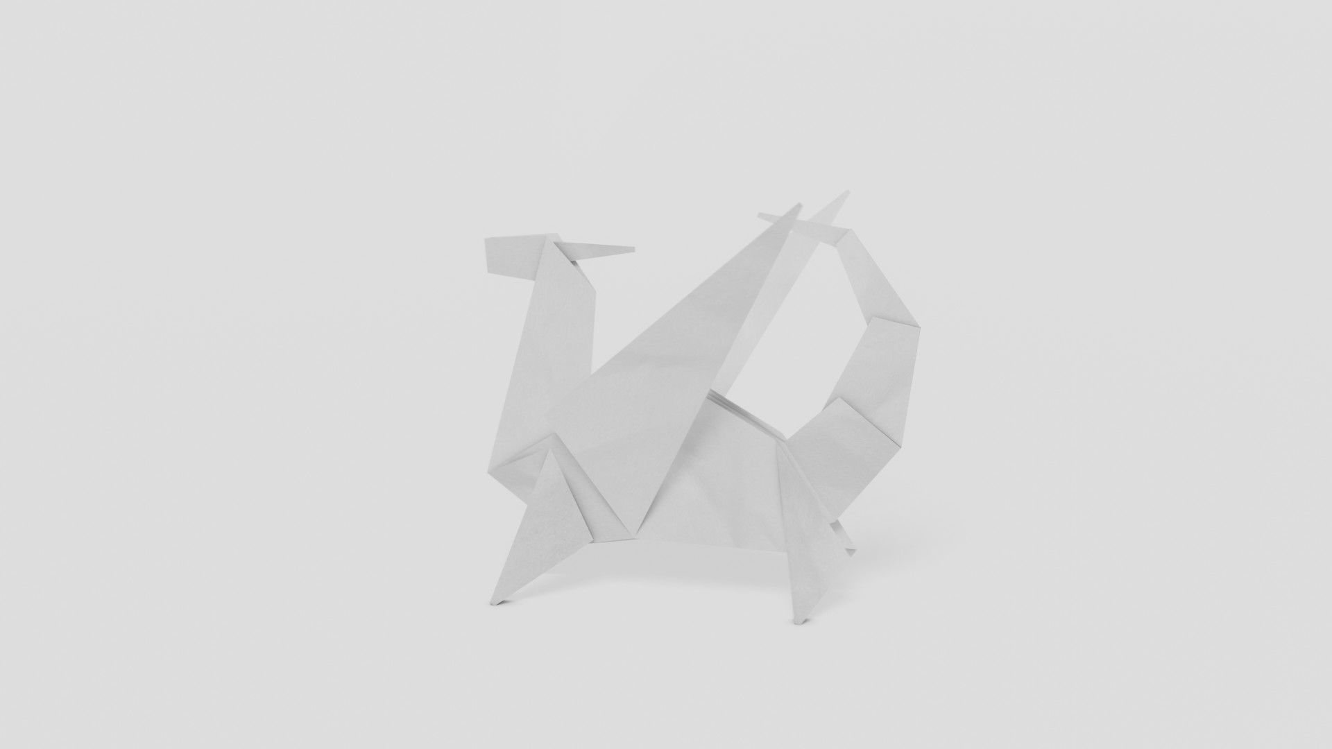 Origami Dragon Low-poly 3D model_27