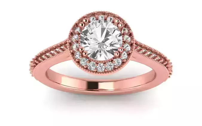 Solitaire Wedding Engagement Women Halo  Ring 3D print model